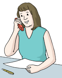 Zeichnung einer Frau am Telefon