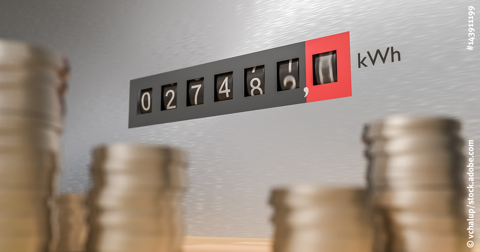 Stromzähler mit Münzgeld