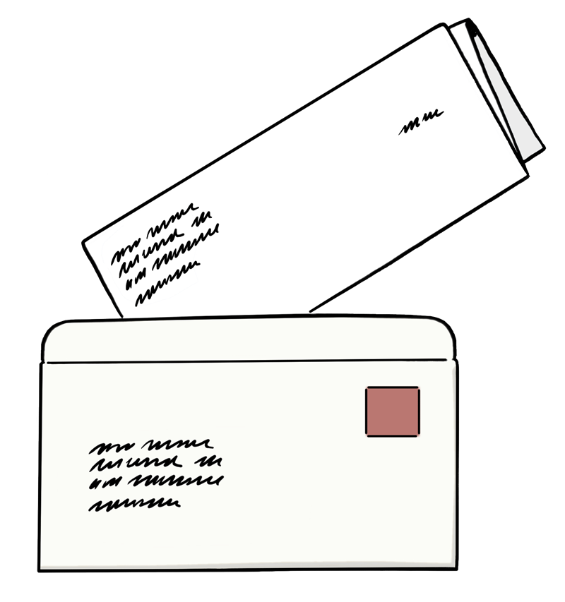 brief in Umschlag stecken