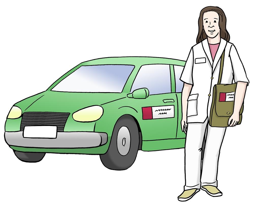 Pflegehilfe mit Auto
