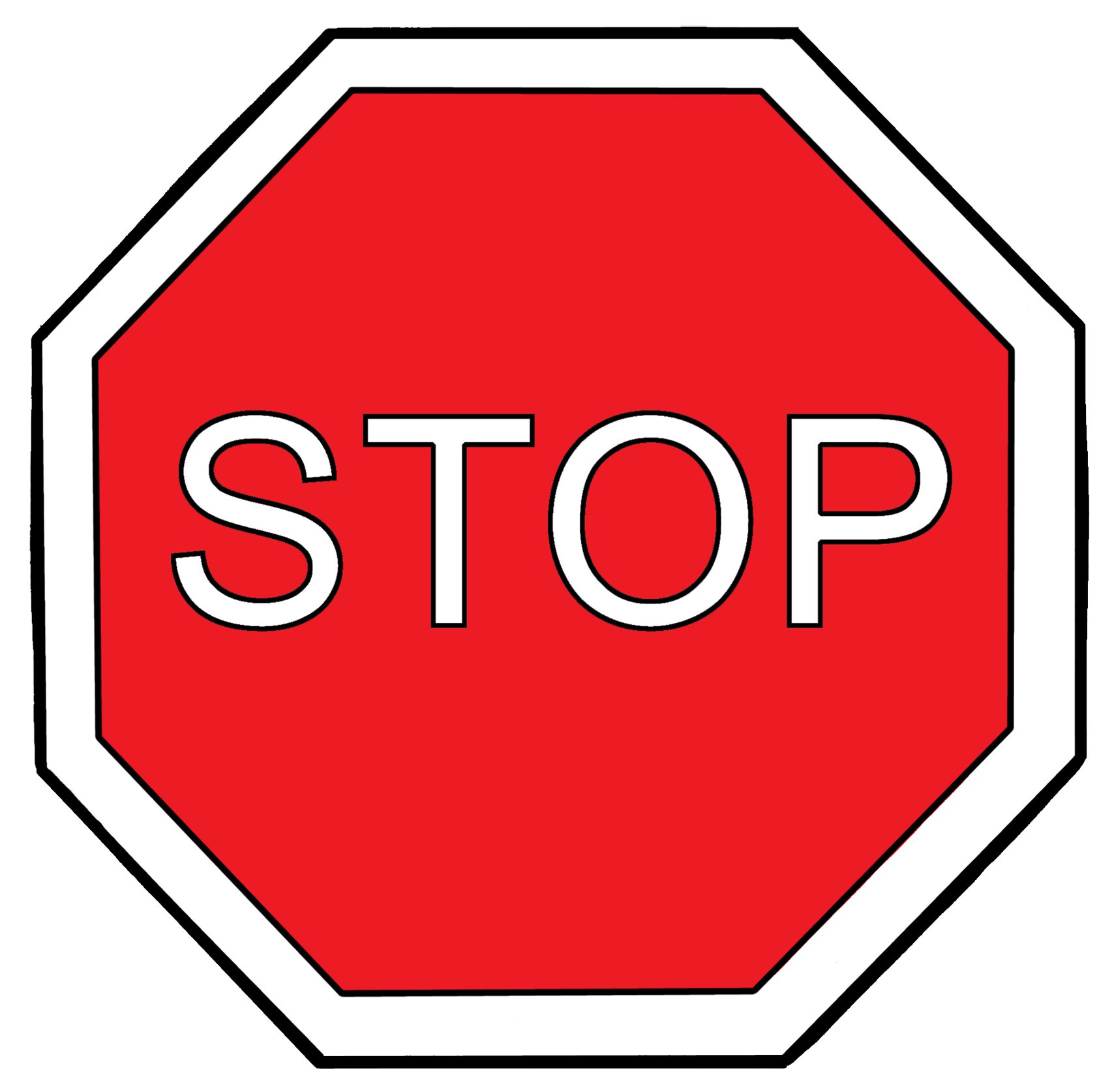 Zeichnung eines Stopp-Schildes.