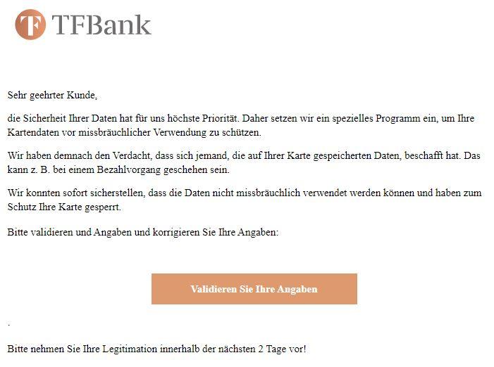 TF Bank Phishing