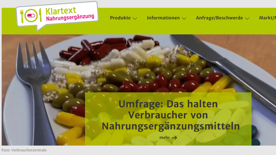 Umfrage Nahrungsergänzungsmittel Verbraucherzentrale Bremen