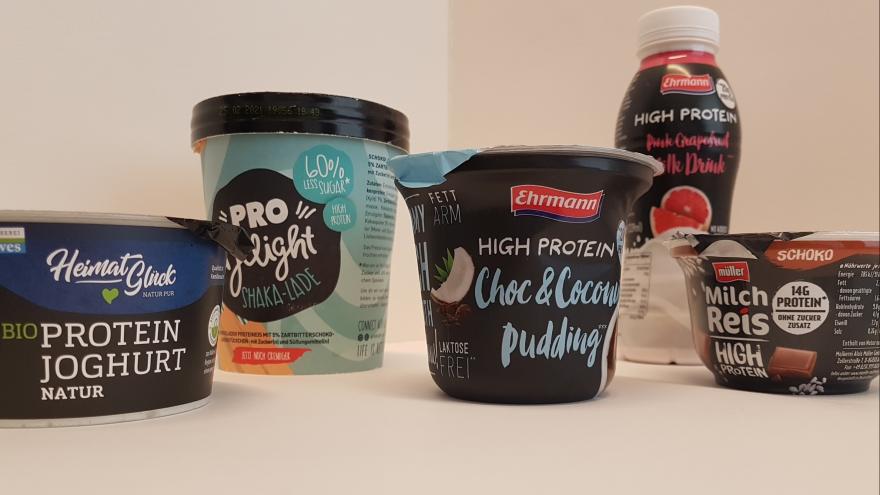 Produktverpackungen Jogurt Milchreis mit Eiweiß