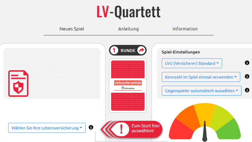 Spiel Quartett Lebensversicherung