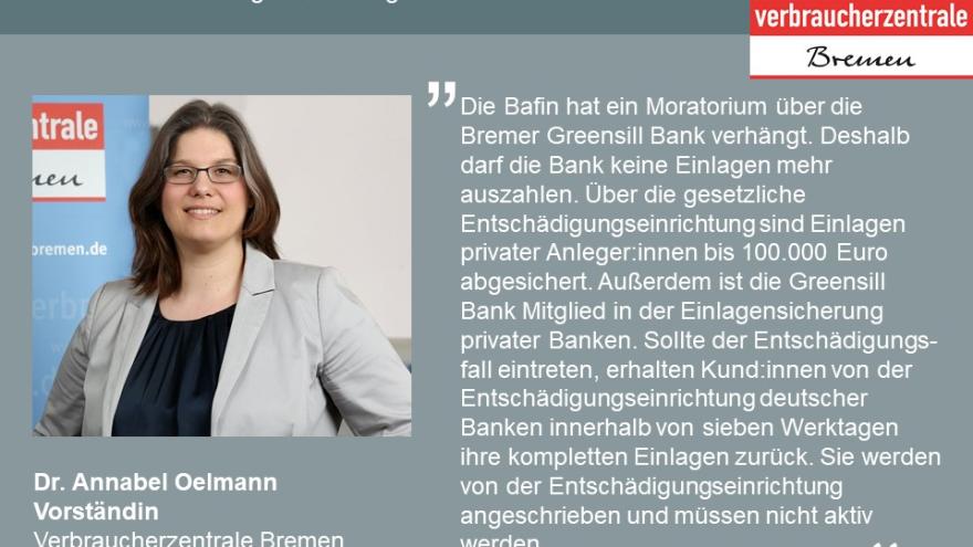 Dr. Annabel Oelmann Statement Greensill
