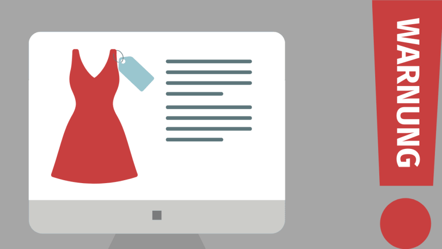 Abbildung eines Online-Shops für Damenmode wie Breitenbacher, vor dem gewarnt wird.