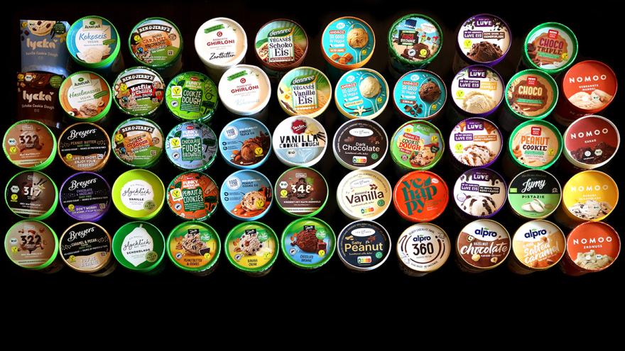 53 Becher veganer Eisprodukte