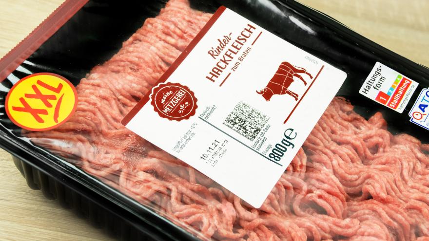 Eine Verpackung mit Rindfleisch.
