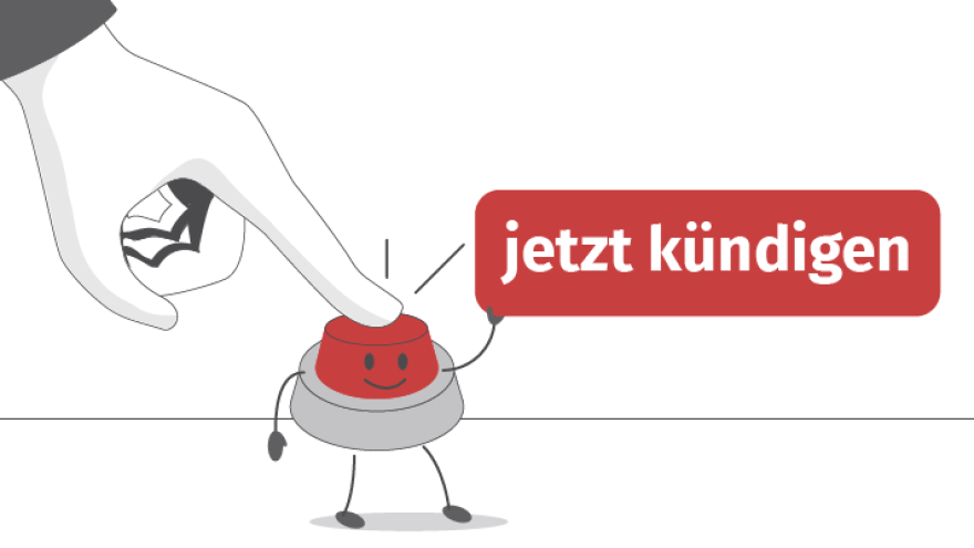Ein Kündigungsbutton wird geklickt