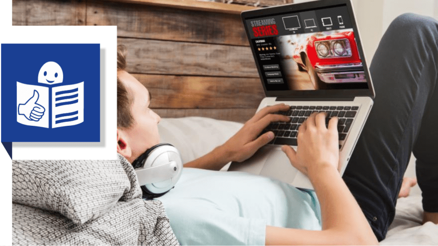 Mann mit Laptop