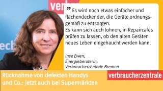 Rücknahme von defekten Handys und Co.: Jetzt auch bei Supermärkten